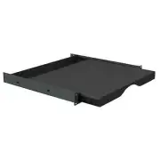 1U Rack Mount Sliding Shelf Black Steel 35lb Load Locking Server Equipment