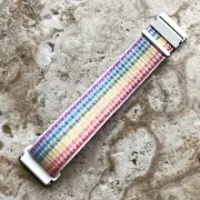 Rainbow Color Sports Hook and Loop Nylon Band Strap for Fitbit Versa 3 4 Sense 2