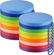 Marsui 18 Pcs Round Floor Cushions Classroom Flexible Seating with Handle Daycare Foam Colorful Floor Seating for School Kindergarten Classroom Home Nursery Supplies(Rainbow Color)