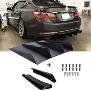 For Honda Civic Accord 4 Fins & Canard Rear Spats Bumper Lip Diffusers Splitter (for: Honda Civic)
