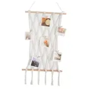 Macrame Wall Hanging Photo Display Boho Wall Decor, Room Bedroom Decor,