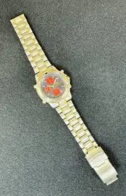 NOS Seiko Sports 150 Chronograph Blue Dial Red Subdials Watch Parts No Movement