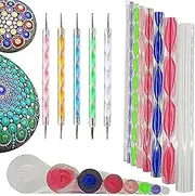 SCHMIDT Mandala Dotting Tools for Painting, Rock Paint Kits, Nail Art, Polymer Clay, DIY Supplies with Ball Stylus Dot Pen, Metal Modelling Ball Tool 13 PCS (8 Pcs Mandala Tool & 5 Pcs Dotting Tool)