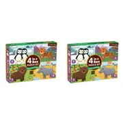 2x Mudpuppy Kids/Children 4 In A Box Jigsaw Puzzle Game Toy Set Animals 3y+
