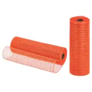 2 Pcs 10" x 30Feet PP Decorative Mesh Ribbon, Orange with Orange Foil