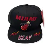 Mitchell & Ness Miami Heat Front Loaded Black Adjustable Snapback Hat Cap