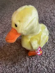 RETIRED TY BEANIE BABY BUDDY~QUACKERS THE YELLOW EASTER DUCK CHICK BIRD 9"~NEW