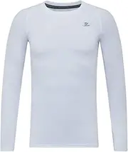 DEVOROPA Youth Boys Compression Shirt Long Sleeve Football Baseball Undershirt Quick Dry Kids Sports Baselayer Crewneck