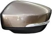 Side Rearview Mirror Assembly Turn Light Assy Compatible For Mitsubishi Eclipse Crosss 2018 2019 2020 2021 2022 Manual Fold Without Camera(Brown-Left)