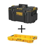 DEWALT Tool Box 21.255" Toughsystem Large Shallow Tray Modular Plastic Black