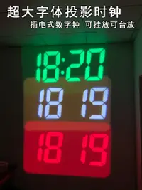 在飛比找松果購物優惠-超大字體LED投影時鐘 簡約現代塑料製插電牆面投射客廳臥室電