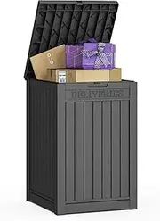 Sersper Package Delivery Box for Outside, 48 Gallon Lockable Storage and Package Box, Weatherproof and UV Resistant, Black