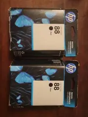 HP Printer 88 BLACK 2x INK Cartridges OfficeJet Pro K550 K5400 Genuine NIB