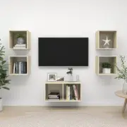 NNEVL 5 Piece TV Cabinet Set Sonoma Oak Chipboard