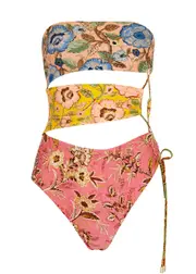 Zimmermann Junie Floral-print Cut-out Swimsuit - Multicoloured - 1 (UK 10 / S) 1 (UK 10 / S)