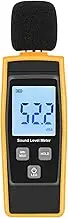 Digital Sound Level Meter Db Meters 30-130Dba Noise Volume Measuring Tool Decibel Ng Tester with Max/Min/Data Hold Black & Orange