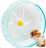INHEMING Hamster Wheel, Quiet Hamster Toy, Transparent, Non-Slip Plastic Wheel, for Totoro Mouse, Squirrel, Chinchillas, Small Animal, Pet, Diameter 17.5 cm, Blue