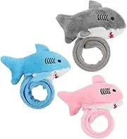 NOLITOY 3pcs Pop Circle Bracelet Chunky Shark Stuff Animal Plushies Plush Party Bracelets Party Shark Slap Bands Shark Slap Bracelet Plush Pp Cotton
