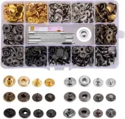 Toututu 120 Sets Leather Snap Fasteners Kit, 12.5Mm Metal Snap Buttons Press Stu