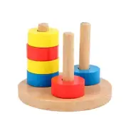 Wooden Sorting Stacking for Toddlers Color Recognition Puzzle Stacker Toy