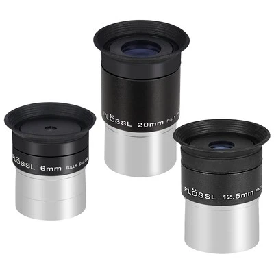 1.25'' Telescope Eyepiece Kit with Three Plossl Eyepieces 6mm/12.5mm/20mm Ful...