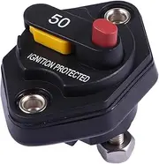 iplusmile Circuit Breaker 50a Overcurrent Protector Fit for Electric Vehicle Manual Switch Alloy Material High-temperature Resistant