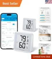 Wireless Temperature & Humidity Monitor with Data Export - 2-Pack Included