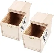 SEWOART 2pcs Wooden Bird Nest Nesting Box for Parakeets and Birds Durable Feeding Nest with Craftsmanship Portable Comfortable and Breathable Design