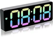 Digital Alarm Clock,3 Level Dimmable Digital Clock,2 Power Supply Alarm Clocks Desktop Clock with Temperature Display,Snooze,Voice Control,Night Mode Power Saving Mode,12/24H Display for Home (A Set)