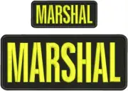 MARSHAL embroidery patch 4X10 and 2x5 hook ON BACK YELLOW LETTERS