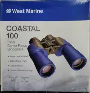 West Marine Binoculars Coastal 100 7x50 Center Focus Blue Gray Black Binos PH