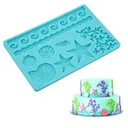 Silicone Seashell Sea Life Fondant and Gum Paste Candy Cake Baking Mold For Cak