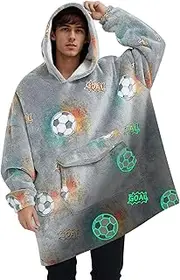 [Mewkou] Wearable Blanket Hoodie for Women Men,Oversized Sherpa Sweatshirt Wearable Blanket Super Warm Flannel Hooded Blanket