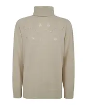 roll-neck lurex jumper M Snow Gold Lurex