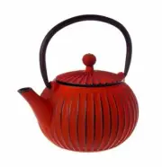 NEW TEAOLOGY CAST IRON TEAPOT Tea Pot Brew Strainer RIBBED RED 500ml