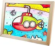 Wooden Art Frame for Kids,Interchangeable Wooden Kids Art Frames,Kids Art Display Frame, Picture Frame for Kids Drawings, Artwork, Display Frame