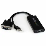 StarTech VGA to HDMI Adapter with USB Audio & Power Portable VGA to HDMI Converter 1080p