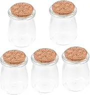 iplusmile 5pcs Creative Wishing Drift Bottles Small Transparent Glass Jars with Cork Stoppers for DIY Crafts and Home Decor