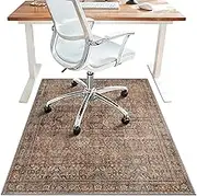 Office Chair Mat for Hardwood Tile Floor, 48"X 60" Computer Chair Mat for Carpet, Under Anti-Slip Thin Floor Mat for Office Chair on Rolling Chairs Carpet, Washable 1/5" Thick Desk Rug, Brick