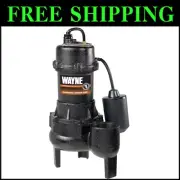 1/2 HP Cast Iron Submersible Sewage Pump with Piggyback Float Switch - 6200 GPH
