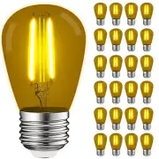 Luxrite 24-Pack S14 Edison LED Yellow Light Bulbs for String Lights 0.5W UL E26