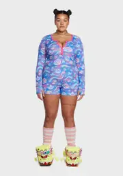 [Dolls Kill x SpongeBob] Plus F Is For Friends Thermal Romper