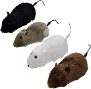 Abaodam 4Pcs Wind Up Mouse for Cats Interactive Mice No Batteries Required Encourages Play Exercise Safe for Kittens for Indoor Fun