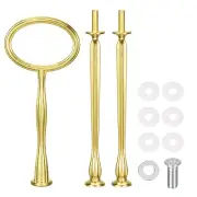 6 Set Cake Tray Stand Handle Plate Hardware Fitting, 3-Tiers Oval Gold