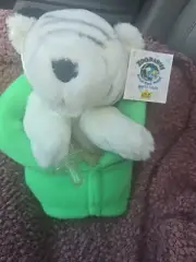 Wild Republic Baby White Tiger Cub Plush Puppet W/ Pacifier & Blanket 10” 2008
