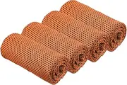 uxcell Cooling Towel 40"x12", 4 Pcs Ice Towel for Neck and Face, Soft Breathable Chilly Sweat Absorbing for Yoga Sports Camping Fitness Running Golf, Orange