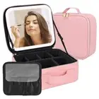 Makeup Bag With Mirror,Make up Bag With Mirror And Light,Travel Organizer Mak...