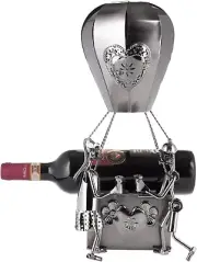 BRUBAKER XXL Wine Bottle Holder - Couple in Hot Air Balloon - Metal Bottle Stand