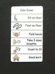 Calm Down pocket prompt Cards - Autism Visual Communication Aid Behaviour ADHD