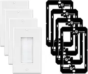 Iwillink 4-Pack Brush Wall Plate with Low Voltage Mounting Bracket, Cable Pass Through Insert for Wires, Single Gang Cable Access Strap, Wall Socket for HDTV, Home Theater Systems